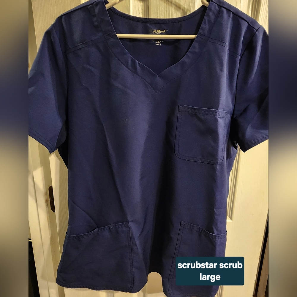 Scrubstar Navy V-Neck Scrub Top